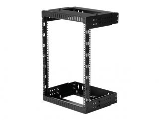 StarTech.com 15U 19" Wall Mount Network Rack, Adjustable Depth 12-20" 2 Post Open Frame Server Room Rack for AV/Data/ IT Communication/Computer Equipment/Switch with Cage Nuts & Screws - 15U Adjustable Rack - Rack - wall mountable - black - 15U - 19"