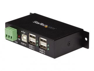 StarTech.com Rackmount USB 2.0 Hub - 4 Port Rugged Industrial USB 2.0 Hub - Hub - 4 x USB 2.0 - DIN rail mountable - DC power - for P/N: ITB20D3250, MSDREADU2OTG, USB2HAB15, USB2HAB30AC, USB2HAB50AC, USB2HABM1, USB2HABM6RA