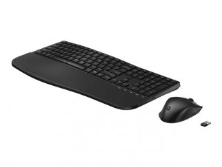 HP 685 - Keyboard and mouse set - dual mode, 3-zone layout, multi-device, 23 programmable keys, OS Auto-Detection, low profile key travel - full size - wireless - 2.4 GHz, Bluetooth - UK - black - Smart Buy