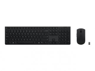 Lenovo Professional - Keyboard and mouse set - wireless - Bluetooth, 2.4 GHz - UK - key switch: Scissor-Switch - grey - brown box