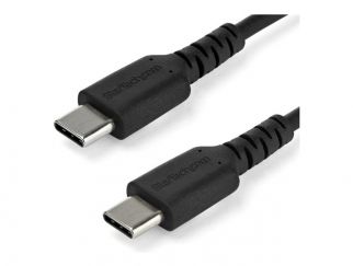 StarTech.com 2m USB C Charging Cable, Durable Fast Charge & Sync USB 2.0 Type C to USB C Laptop Charger Cord, TPE Jacket Aramid Fiber M/M 60W Black, Samsung S10, S20 iPad Pro MS Surface - Heavy Duty and Rugged - USB cable - 24 pin USB-C (M) straight to 24