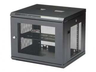 StarTech.com "9U Wall Mount Server Rack Cabinet - 4-Post Adjustable Depth (2"" to 19"") Network Equipment Enclosure with Cable Management (RK920WALM)" - Rack enclosure cabinet - wall mountable - black - 9U