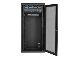 StarTech.com 26U 19" Wall Mount Network Cabinet, 16" Deep Hinged Locking IT Network Switch Depth Enclosure, Assembled Vented Computer Equipment Data Rack with Shelf & Flexible Side Panels - 26U Vented Cabinet (RK2620WALHM) - rack enclosure cabinet - 26U