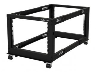 StarTech.com 8U 19" Open Frame Server Rack, 4 Post Adjustable Depth 23-41" Mobile, Free Standing Rolling Network/Computer Equipment Data Rack, Dell PowerEdge, HP ProLiant ThinkServer - Adjustable Server Rack (4POSTRACK8U) - Rack open frame - 4-post - floo