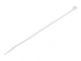 StarTech.com 20cm(8") Cable Ties, 4mm(1/8") wide, 55mm(2-1/8") Bundle Diameter, 22kg(50lb) Tensile Strength, Nylon Self Locking Zip Ties with Curved Tip, 94V-2/UL Listed, 100 Pack, White - Nylon 66 Plastic - TAA (CBMZT8N) - Cable tie - 20.32 cm - white - 