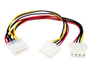 StarTech.com LP4 to 2x LP4 Power Y Splitter Cable M/F - LP4 Splitter - Molex Y Splitter - Molex Splitter (PYO2L) - Power cable - 4 PIN internal power (F) to 4 PIN internal power (M) - 0.2 m - for P/N: ATX2POWER450, ATX2POWR350E, ATX2POWR400E, HSB225S3R, I