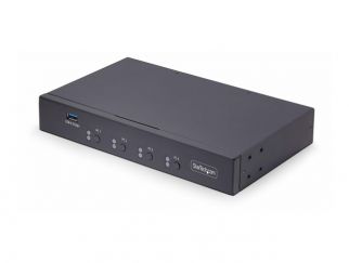 StarTech.com 4-Port KM Switch with Mouse Roaming, USB Switch for Keyboard/Mouse, 3.5mm and USB Audio, Peripheral Sharing for 4 Computers, USB 3.0 Switcher, TAA Compliant - Hotkey/Pushbutton Switching (P4A20132-KM-SWITCH) - Keyboard/mouse switch - 1 local 