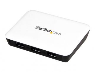 StarTech.com USB 3.0 to Gigabit Ethernet NIC Network Adapter with 3 Port Hub - White - USB 3 Ethernet Adapter - USB Charging Hub (ST3300U3S) - hub - 3 ports