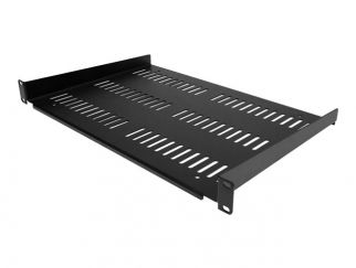 StarTech.com 1U Vented Server Rack Cabinet Shelf, 12in Deep Fixed Cantilever Tray, Rackmount Shelf for 19" AV/Data/Network Equipment Enclosure w/ Cage Nuts & Screws, 55lbs Weight Capacity - 1U Network Rack Shelf - Rack shelf - black - 1U - 19"