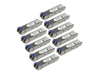 StarTech.com 10 pack HPE J4859C Compatible SFP Module, 1000BASE-LX, 1GbE Single Mode SMF/MMF Optic Transceiver, 1 Gigabit Ethernet, LC Connector 10km, 1310nm DDM, HPE 1400 1700, Mini GBIC - Lifetime Warranty (J4859C10PKST) - SFP (mini-GBIC) transceiver mo