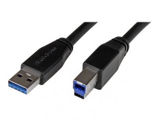 StarTech.com 5m 15 ft Active USB 3.0 USB-A to USB-B Cable - M/M - USB A to B Cable - USB 3.1 Gen 1 (5 Gbps) (USB3SAB5M) - USB cable - USB Type B (M) to USB Type A (M) - USB 3.0 - 5 m - molded - black - for P/N: ST1030USBM