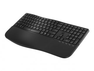 HP 685 - Keyboard - dual mode, 3-zone layout, multi-device, 23 programmable keys, OS Auto-Detection, low profile key travel - 100% - full size - wireless - 2.4 GHz - UK - black - promo