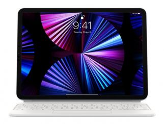 Apple Magic Keyboard - Keyboard and folio case - with trackpad - backlit - Apple Smart connector - QWERTY - Arabic - white - for Apple 10.9-inch iPad Air (4th gen, 5th gen), 11-inch iPad Air (M2), 11-inch iPad Pro (1st gen, 2nd gen, 3rd gen, 4th gen)