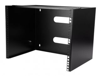 StarTech.com Wall Mount Patch Panel Rack - 4U Wall Mount Rack Shelf with Built in Shelf - 2 Post Open Frame Rack - Rack Shelf (WALLMOUNT8) - Cabinet - wall mountable - black - 8U - 12"