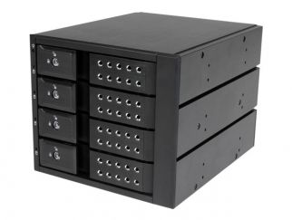 StarTech.com 4-Bay Mobile Rack Backplane - Trayless Hot Swap Mobile Rack Backplane for 3.5in SAS II/SATA III - 6 Gbps HDD (HSB4SATSASBA) - Storage mobile rack - 2.5" - black