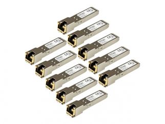 StarTech.com 10 Pack of HPE J8177C Compatible SFP Module, 1000BASE-T, SFP to RJ45 Cat6/Cat5e, 1GE Gigabit Ethernet SFP, RJ-45 (Copper) 100m, HPE 1810, 1820, 2530, Mini GBIC Transceiver - Lifetime Warranty (J8177C10PKST) - SFP (mini-GBIC) transceiver modul