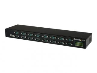 StarTech.com USB to Serial Hub - 16 Port - COM Port Retention - Rack Mount and Daisy Chainable - FTDI USB to RS232 Hub (ICUSB23216FD) - serial adapter - USB 2.0 - RS-232 x 16