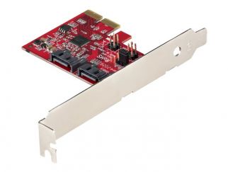 StarTech.com SATA PCIe Card, 2 Port PCIe SATA Expansion card, 6Gbps SATA Card, Full/Low Profile, PCI Express to SATA Adapter, ASM1062R SATA RAID Controller Card - PCIe to SATA Converter - Storage controller - SATA 6Gb/s - low profile - RAID RAID 0, 1, JBO