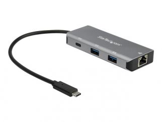 StarTech.com 3 Port USB C Hub with Gigabit Ethernet RJ45 GbE Port, 2x USB-A, 1x USB-C, SuperSpeed 10Gbps USB 3.1/3.2 Gen 2 Type C Hub Adapter, USB Bus Powered, Aluminum, Works w/TB3 - Windows/macOS/Linux - hub - 3 ports