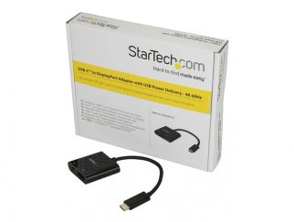 StarTech.com USB C to DisplayPort Adapter with Power Delivery, 4K 60Hz HBR2, USB Type-C to DP 1.2 Monitor/Display Video Converter w/ 60W PD Pass-Through Charging, Thunderbolt 3 Compatible - USB-C Male to DP Female (CDP2DPUCP) - DisplayPort adapter