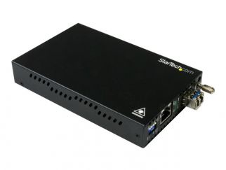 StarTech.com Singlemode (SM) LC Fiber Media Converter for 1Gbe Network - 20km - Gigabit Ethernet - 1310nm - with SFP Transceiver (ET91000SM20) - Fibre media converter - 1GbE - 1000Base-LX, 1000Base-T - RJ-45 / LC single-mode - up to 20 km - 1310 nm - for 