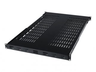 StarTech.com 1U Adjustable Vented Server Rack Mount Shelf - 175lbs - 19.5 to 38in Deep Universal Tray for 19" AV/ Network Equipment Rack (ADJSHELF) - Rack shelf - black - 1U - 19" - for P/N: CABSCRWS1224, RK1536BKF, RK1836BKF, RK3236BKF, RK4236BKB, RK4242