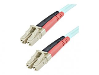 StarTech.com 1m (3ft) LC/UPC to LC/UPC OM3 Multimode Fiber Optic Cable, Full Duplex 50/125µm Zipcord Fiber Cable, 100G Networks, LOMMF/VCSEL, <0.3dB Low Insertion Loss - LSZH Fiber Patch Cord - Patch cable - LC multi-mode (M) to LC multi-mode (M) - 1 m - 