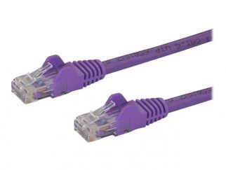 StarTech.com 5m CAT6 Ethernet Cable, 10 Gigabit Snagless RJ45 650MHz 100W PoE Patch Cord, CAT 6 10GbE UTP Network Cable w/Strain Relief, Purple, Fluke Tested/Wiring is UL Certified/TIA - Category 6 - 24AWG (N6PATC5MPL) - Patch cable - RJ-45 (M) to RJ-45 (