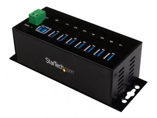 StarTech.com 7-Port USB 3.0 Hub - Metal Industrial USB-A Hub with ESD Protection & 350W Surge Protection - Din Rail, Wall or Desk Mountable - TAA Compliant USB Expander Hub (ST7300USBME) - Hub - 7 x SuperSpeed USB 3.0 - DIN rail mountable, wall-mountable 