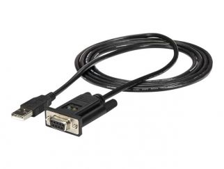 StarTech.com USB to Serial RS232 Adapter - DB9 Serial DCE Adapter Cable with FTDI - Null Modem - USB 1.1 / 2.0 - Bus-Powered (ICUSB232FTN) - Serial adapter - USB 2.0 - RS-232 - black