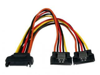 StarTech.com 6in Latching SATA Power Y Splitter Cable Adapter - M/F - 6 inch Serial ATA Power Cable Splitter - SATA Power Y Cable Adapter - Power splitter - SATA power (M) to SATA power (F) - 15.24 cm - latched - for P/N: HSB13SATSASB, HSB1SATSASBA, HSB1S