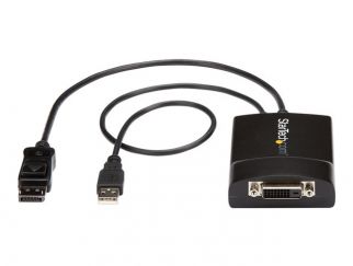 StarTech.com DisplayPort to DVI Adapter - Dual-Link - Active DVI-D Adapter for Your Monitor / Display - USB Powered - 2560x1600 (DP2DVID2) - DisplayPort / DVI adapter - DisplayPort, USB (power only) (M) to DVI-D (F) latched - USB 2.0 / DisplayPort 1.2 - 3