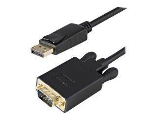 StarTech.com 3ft DisplayPort to VGA Adapter Cable - 1920x1200 - Active DisplayPort (DP) Computer or Laptop to VGA Monitor or TV Display (DP2VGAMM3B) - Adapter cable - DisplayPort (M) latched to HD-15 (VGA) (M) - DisplayPort 1.2 - 1 m - active, 2048 x 1280