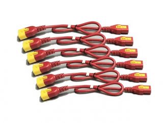 APC - Power cable - power IEC 60320 C13 locking to IEC 60320 C14 locking - 60 cm - red (pack of 6) - for P/N: SCL500RMI1UC, SCL500RMI1UNC, SMT3000I-AR, SMT3000R2I-AR, SMTL750RMI2UC, SRT1500RMXLI