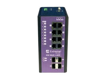 Extreme Networks ExtremeSwitching Industrial Ethernet Switches ISW 8GBP,4-SFP - switch - 8 ports - Managed