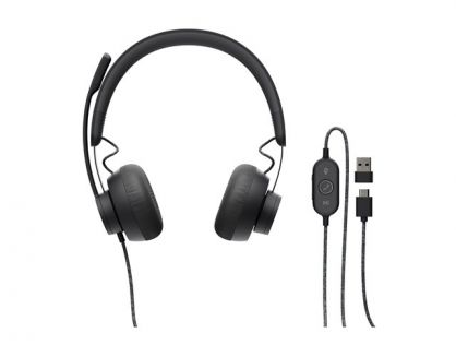 Logitech Zone Wired - Headset - on-ear - wired - USB-C - graphite