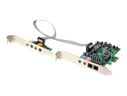 StarTech.com 7.1 Channel Sound Card - PCI Express - 24-bit - 192KHz - SPDIF Digital Optical and 3.5mm Analog Audio (PEXSOUND7CH) - Sound card - 192 kHz - 7.1 - PCIe - CM8828 - low profile - for P/N: BNDTB10GI, BNDTB210GSFP, BNDTB310GNDP, BNDTB410GSFP, BND