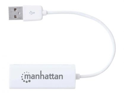 USB-A NETWORK ADAPTER USB 2.0- 10/100 MBPS ETHERNET WHITE