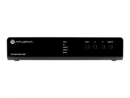 Atlona AT-UHD-SW-510W 4K/UHD Five-Input Universal Switcher with Wireless Presentation Link - video/audio switch - 5 ports - rack-mountable