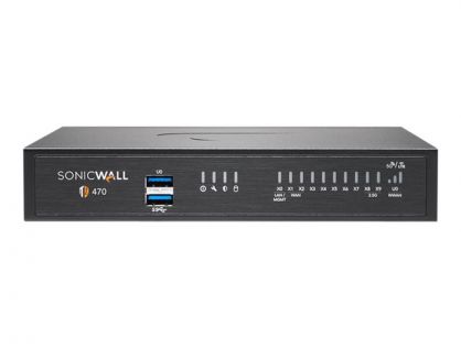 SonicWall TZ470 - Essential Edition - security appliance - GigE, 2.5 GigE - SonicWALL Secure Upgrade Plus Program (3 years option) - desktop