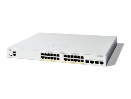 Cisco Catalyst 1300-24FP-4G - Switch - L3 - Managed - 24 x 10/100/1000 (PoE+) + 4 x Gigabit SFP - rack-mountable - PoE+ (370 W)