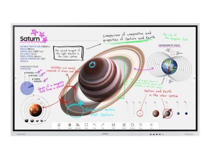 Samsung Flip Pro WM75B - 75" Diagonal Class WMB Series LED-backlit LCD display - interactive - with touchscreen (multi touch) - Tizen OS - 4K UHD (2160p) 3840 x 2160 - light grey