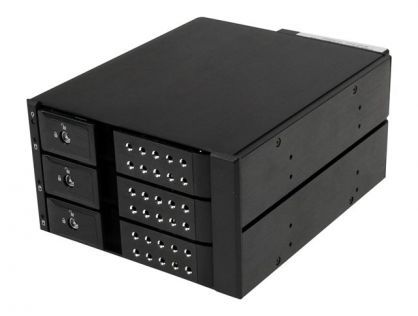 StarTech.com 3-Bay Hot Swap Backplane for 3.5in SAS II/SATA III - 6 Gbps HDD - Aluminum Trayless Mobile Rack Backplane (HSB3SATSASBA) - Storage mobile rack - 2.5" - black - for P/N: 25SAT35HDD, PEXMSATA3422, PEXMSATA343