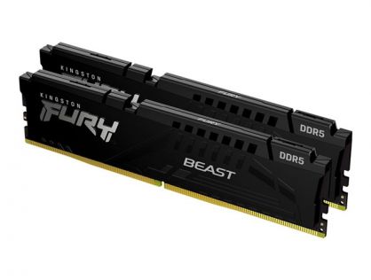 Kingston FURY Beast - DDR5 - kit - 16 GB: 2 x 8 GB - DIMM 288-pin - 5200 MHz / PC5-41600 - CL36 - 1.25 V - unbuffered - on-die ECC - black