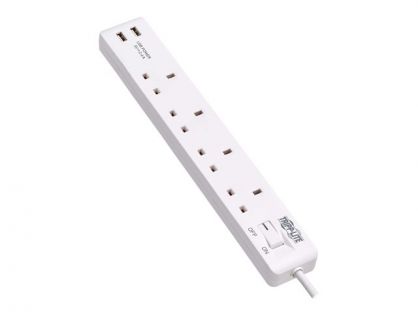 Eaton - Power strip - 13 A - AC 230 V - input: BS 1363A - output connectors: 4 (4 x BS 1363A, 2 x USB) - 1.8 m cord - white