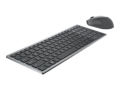 Dell Multi-Device KM7120W - Keyboard and mouse set - wireless - 2.4 GHz, Bluetooth 5.0 - UK - titan grey