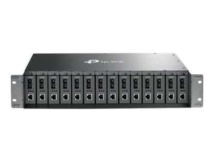 TP-Link TL-MC1400 - Modular expansion base - 2U - rack-mountable - for P/N: TL-SG3210XHP-M2 V2.6, TL-SG3452XP V1