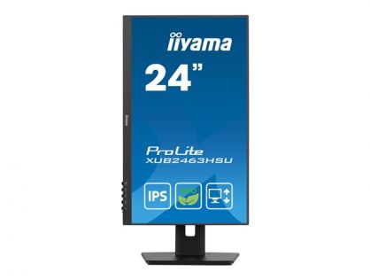 iiyama ProLite XUB2463HSU-B1 - LED monitor - 24" (23.8" viewable) - 1920 x 1080 Full HD (1080p) @ 100 Hz - IPS - 250 cd/m² - 1300:1 - 3 ms - HDMI, DisplayPort - speakers - black, matte