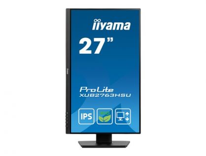 iiyama ProLite XUB2763HSU-B1 - LED monitor - 27" - 1920 x 1080 Full HD (1080p) @ 100 Hz - IPS - 250 cd/m² - 1300:1 - 3 ms - HDMI, DisplayPort - speakers - black, matte