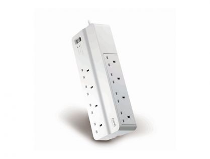 APC SurgeArrest Essential - Surge protector - AC 230 V - output connectors: 8 - United Kingdom - white